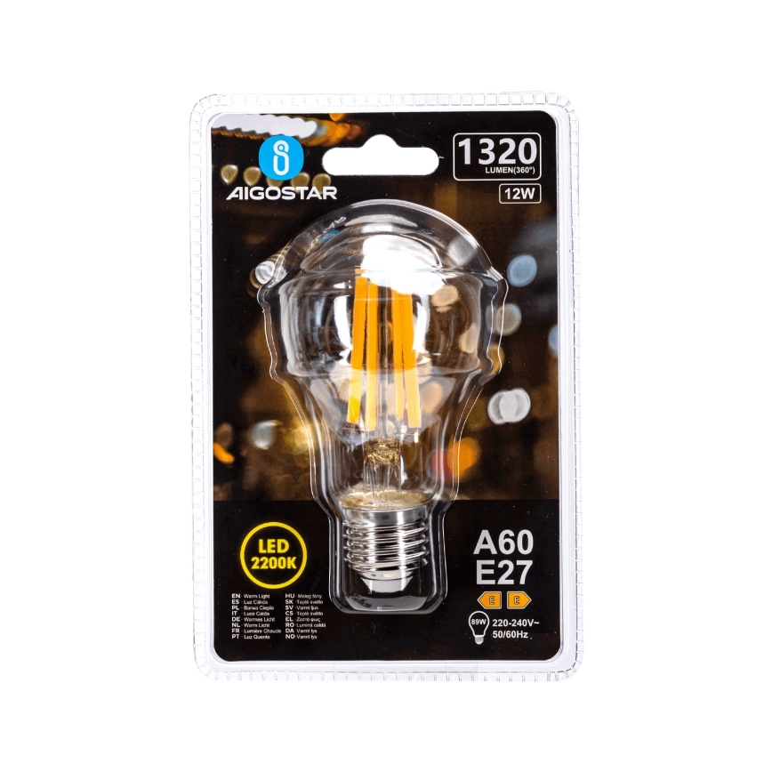 Ampoule LED VINTAGE A60 E27/12W/230V 2200K - Aigostar