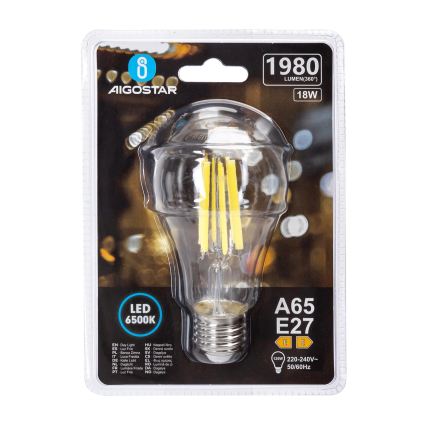 Ampoule LED VINTAGE A65 E27/18W/230V 6500K - Aigostar