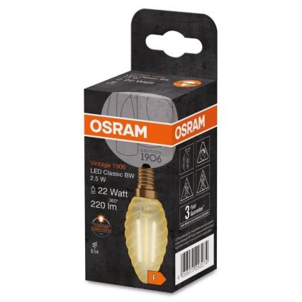 Ampoule LED VINTAGE E14/2,5W/230V 2400K - Osram
