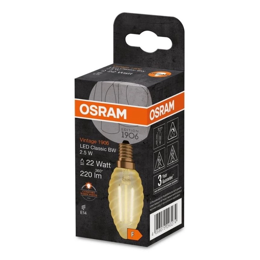 Ampoule LED VINTAGE E14/2,5W/230V 2400K - Osram