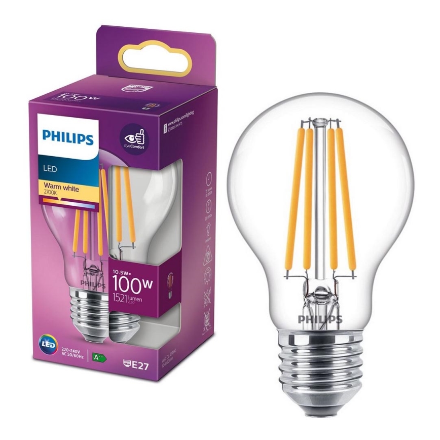 Ampoule LED VINTAGE Philips A60 E27/10,5W/230V 2700K