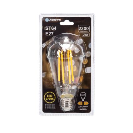 Ampoule LED vintage ST64 E27 20W 230V 2700K - Aigostar