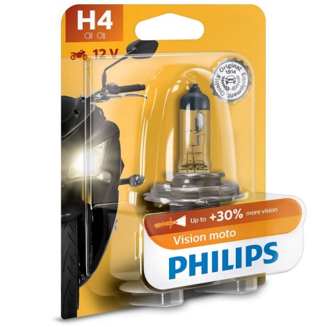 Ampoule moto Philips VISION MOTO 12342PRBW H4 P43t-38/60/55W/12V