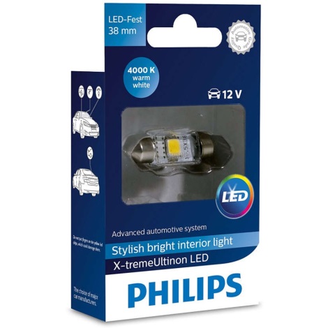 Ampoule pour voiture LED Philips X-TREME ULTINON 128584000KX1 LED SV8.5-8/0,8W/12V 4000K