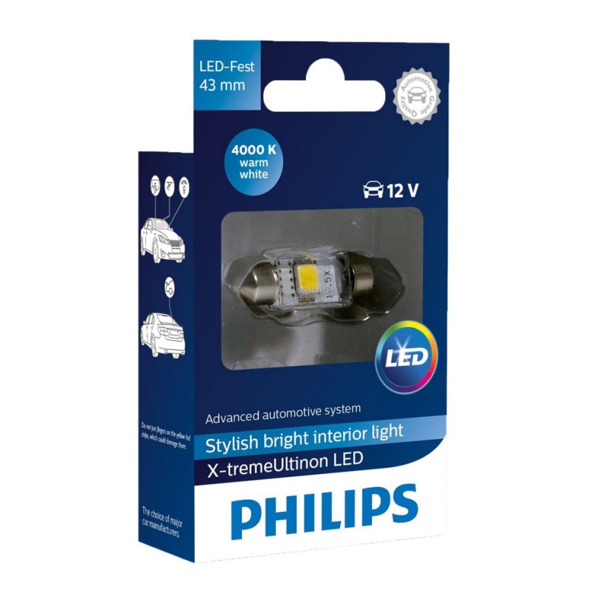 Ampoule pour voiture LED Philips X-TREME VISION 129454000KX1 C5W  SV8,5/1W/12V 4000K