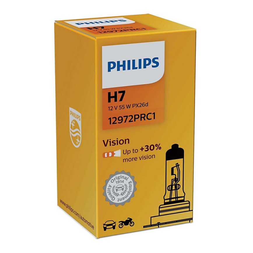 Ampoule pour voiture Philips VISION 12972PRC1 H7 PX26d/55W/12V 3200K