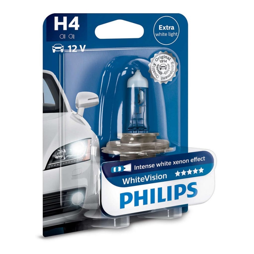 Ampoule pour voiture Philips WHITE VISION 12342WHVB1 H4 P43t-38/55W/12V 4300K