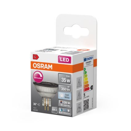 Ampoule spot LED dimmable MR16 GU5,3/5W/12V 4000K 36° IRC 90 - Osram