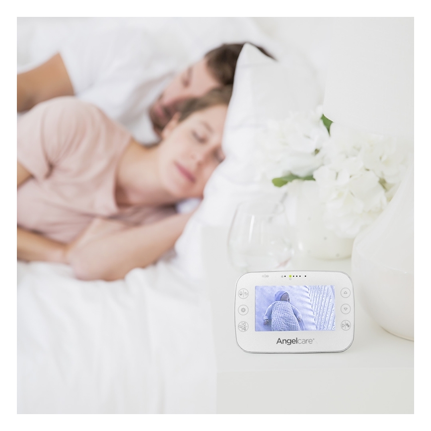 Angelcare - Lot Moniteur de respiration 16x16 cm + babyphone vidéo USB