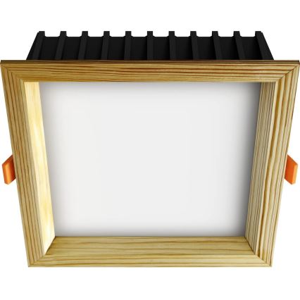 APLED - Spot encastrable LED SQUARE WOODLINE LED/12W/230V 4000K 17x17 cm pin bois massif