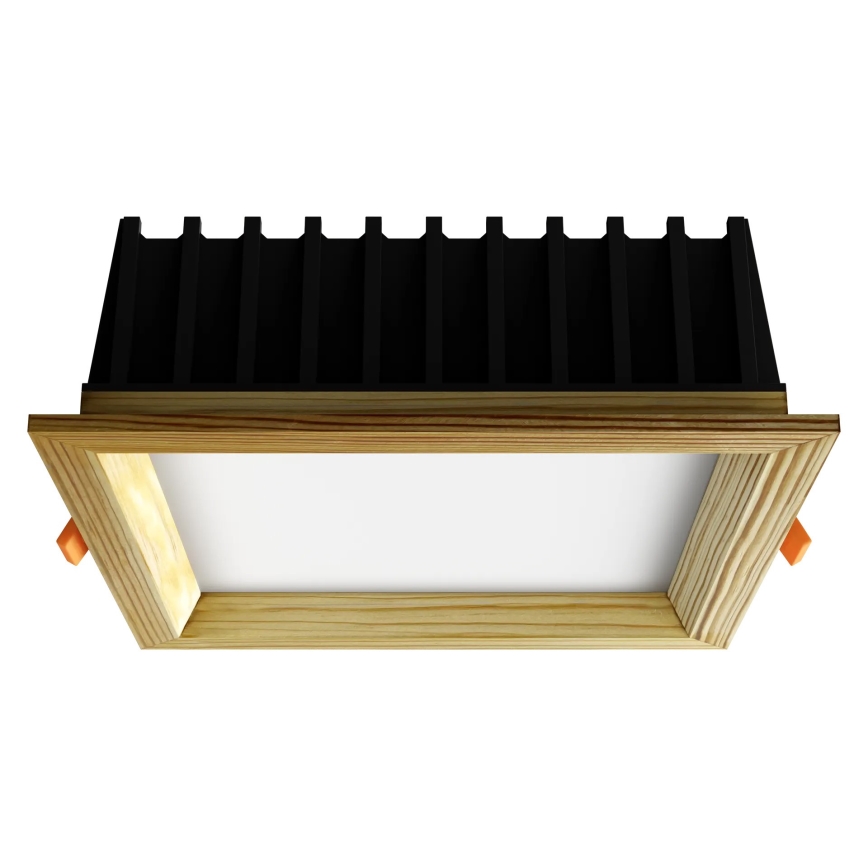 APLED - Spot encastrable LED SQUARE WOODLINE LED/12W/230V 4000K 17x17 cm pin bois massif