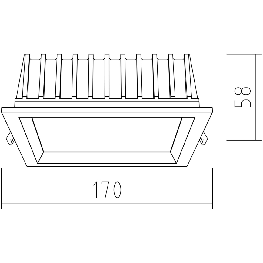 APLED - Spot encastrable LED SQUARE WOODLINE LED/12W/230V 4000K 17x17 cm pin bois massif
