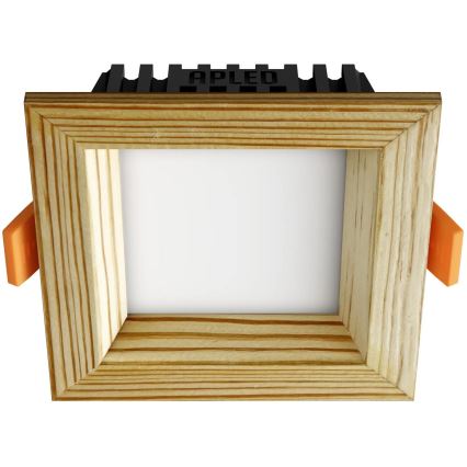 APLED - Spot encastrable LED SQUARE WOODLINE LED/3W/230V 3000K 9x9 cm pin bois massif