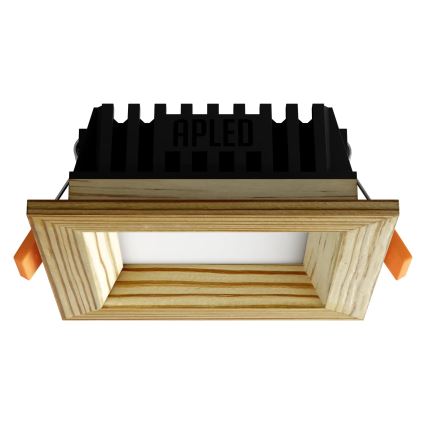 APLED - Spot encastrable LED SQUARE WOODLINE LED/3W/230V 3000K 9x9 cm pin bois massif