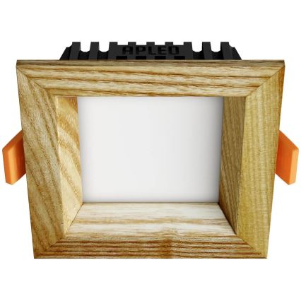 APLED - Spot encastrable LED SQUARE WOODLINE LED/3W/230V 4000K 9x9 cm frêne bois massif