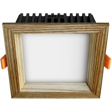 APLED - Spot encastrable LED SQUARE WOODLINE LED/6W/230V 4000K 12x12 cm frêne bois massif