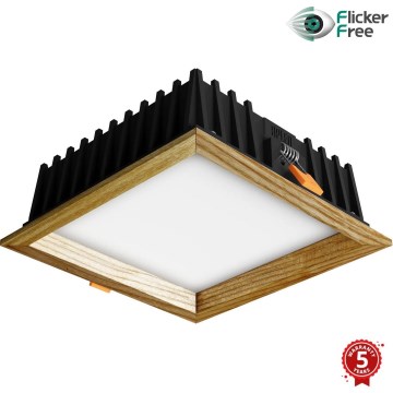 APLED - Luminaire encastrable LED SQUARE WOODLINE LED/12W/230V 3000K 17x17 cm frêne bois massif