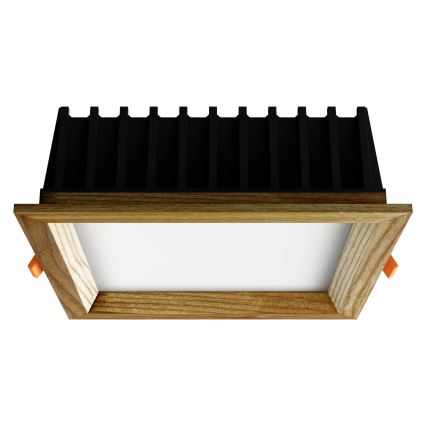 APLED - Luminaire encastrable LED SQUARE WOODLINE LED/12W/230V 3000K 17x17 cm frêne bois massif