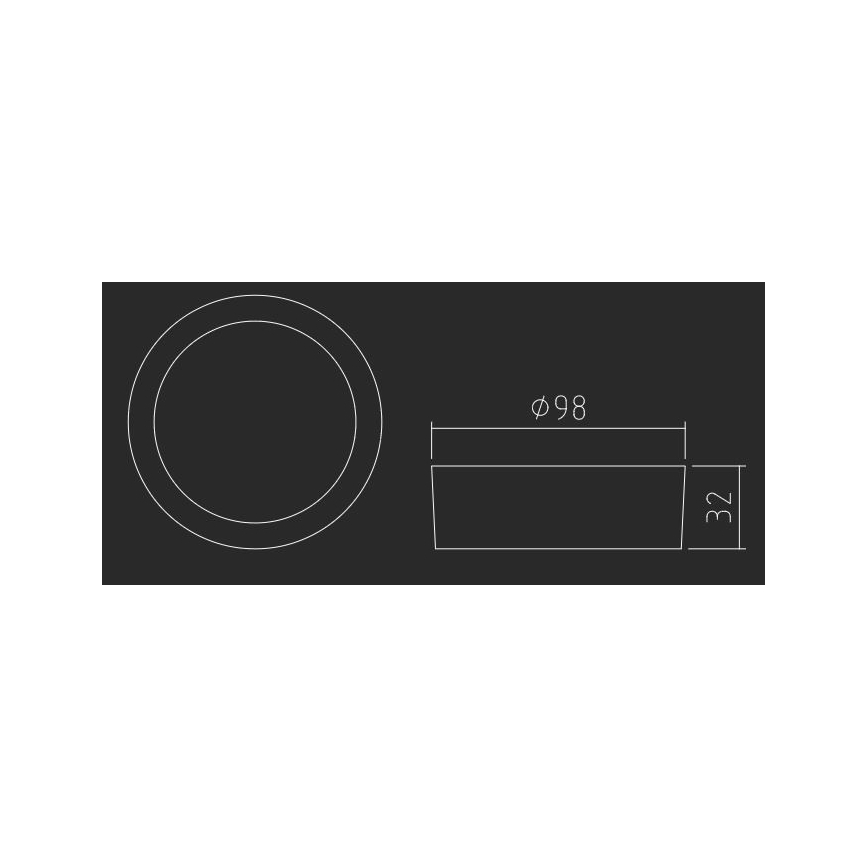 APLED - Plafonnier RONDO LED/8W/230V d. 9,8 cm blanc
