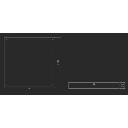 APLED - Plafonnier SQUARE LED/30W/230V 22x22 cm blanc