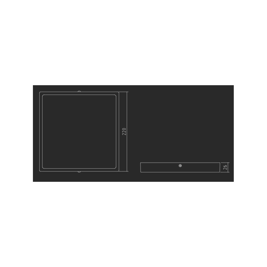 APLED - Plafonnier SQUARE LED/30W/230V 22x22 cm blanc