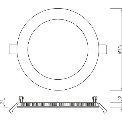 APLED - Spot encastrable de salle de bain LED RONDO LED/12W/230V IP54 175 mm