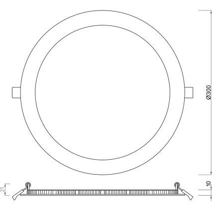 APLED - Spot encastrable de salle de bain LED RONDO LED/24W/230V IP41 300 mm