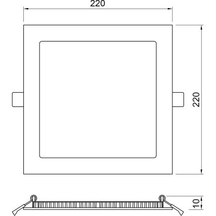 APLED - Spot encastrable de salle de bain LED SQUARE LED/18W/230V IP41 220x220 mm