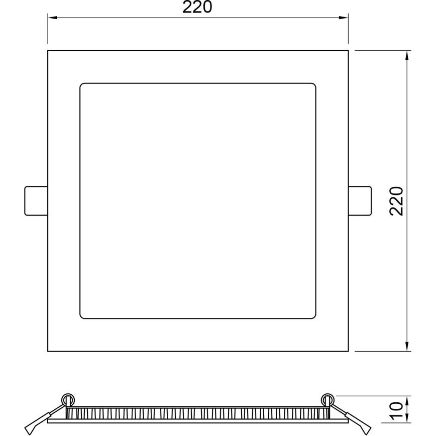 APLED - Spot encastrable de salle de bain LED SQUARE LED/18W/230V IP41 220x220 mm