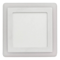 APLED - Spot encastrable de salle de bain SQUARE DUO LED/4W + LED/12W/230V IP41 3000/4000K 19,5x19,5 cm blanc
