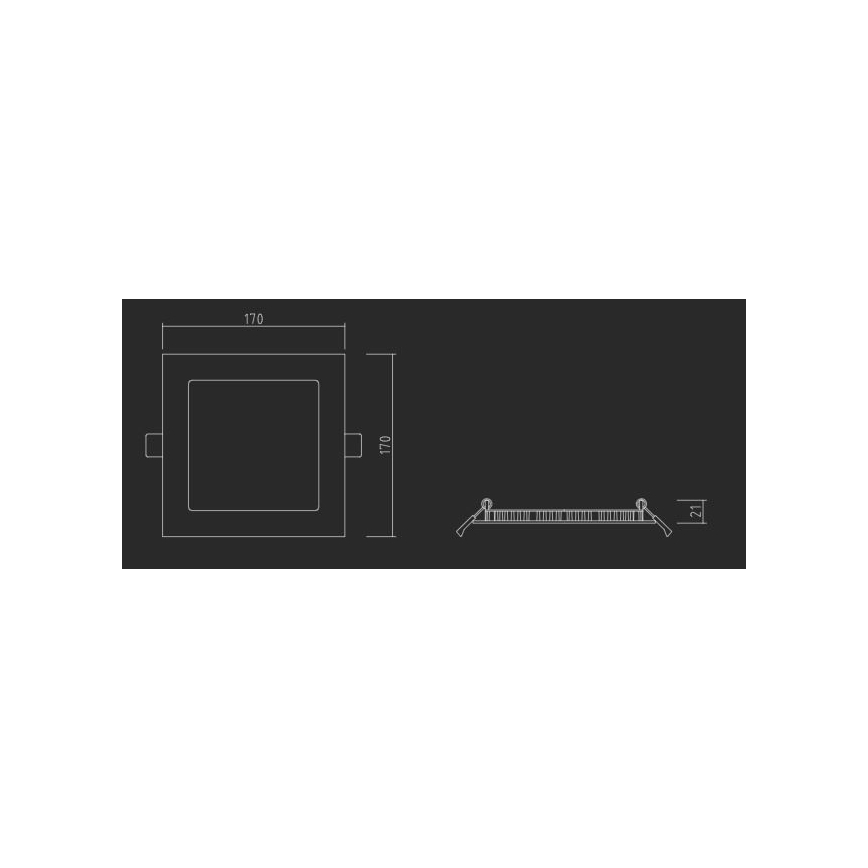 APLED - Spot encastrable de salle de bain SQUARE LED/12W/230V IP40 17x17 cm blanc