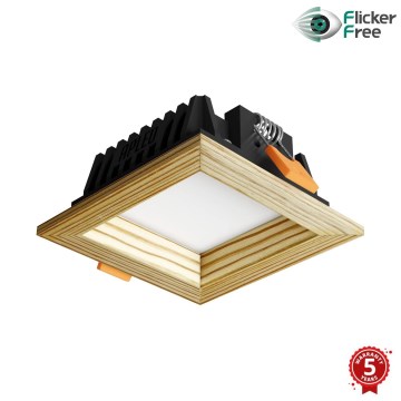 APLED - Spot encastrable LED SQUARE WOODLINE LED/3W/230V 3000K 9x9 cm pin bois massif