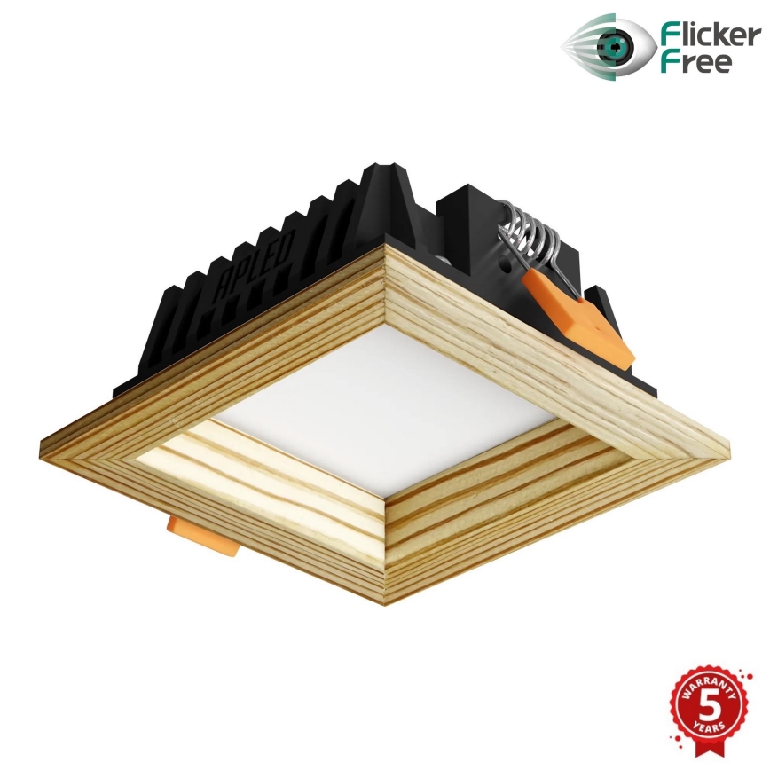 APLED - Spot encastrable LED SQUARE WOODLINE LED/6W/230V 3000K 12x12 cm pin bois massif