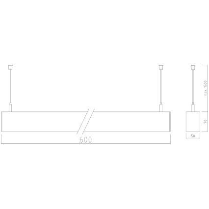 APLED - Suspension filaire LOOK LED/23W/230V 4000K 60 cm argenté