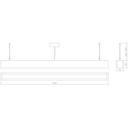 APLED - Suspension filaire LOOK LED/36W/230V 4000K 120 cm chêne