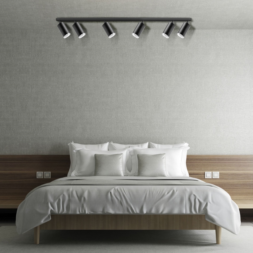 Applique de salle de bain LED RGBW dimmable TURYN 6xGU10/6,5W/230V 2700-6500K Wi-Fi IP44 noire
