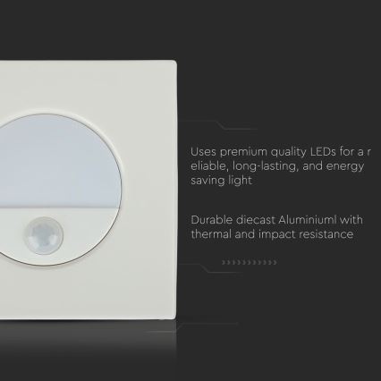 Applique d'escalier LED avec détecteur de mouvement LED/3W/230V 4000K blanc