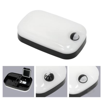 Applique murale LED extérieure avec détecteur de mouvement et crépusculaire BAVANO LED/15W/230V 3000/4000/5700K IP54