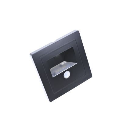 Applique LED pour escalier avec capteur de mouvement et crépusculaire LED/3W/230V 3000K noir