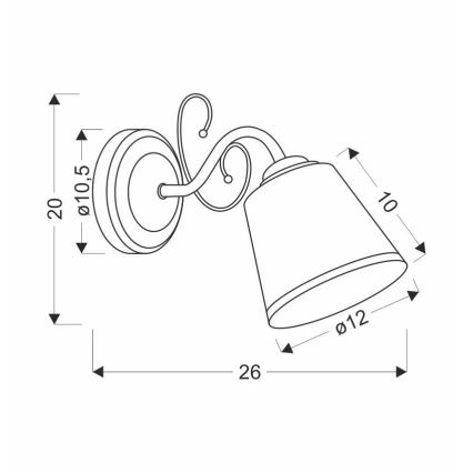 Applique LOSANNA 1xE14/40W/230V en laiton