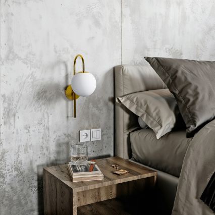 Applique murale 1xE27/40W/230V dorée/blanche
