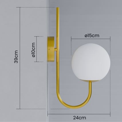 Applique murale 1xE27/40W/230V dorée/blanche