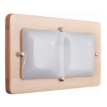 Applique murale 2xE27/20W/230V hêtre