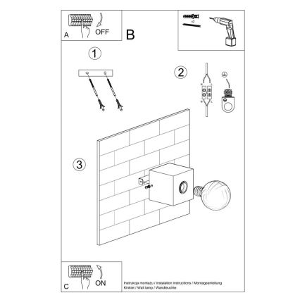 Applique murale ABEL 1xE27/60W/230V béton