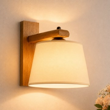 Applique murale AIDA 1xE27/15W/230V chêne/crème