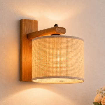 Applique murale AIDA 1xE27/15W/230V chêne/raffia
