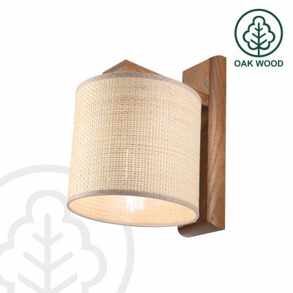 Applique murale AIDA 1xE27/15W/230V chêne/raffia