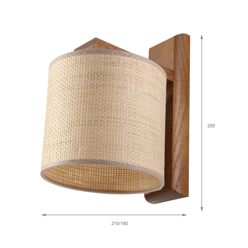 Applique murale AIDA 1xE27/15W/230V chêne/raffia