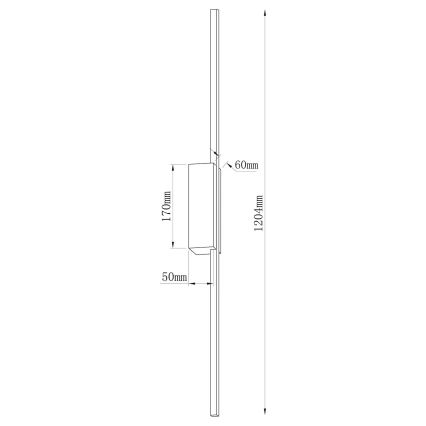 Applique murale AISHA LED/20W/230V 4000K 120 cm dorée