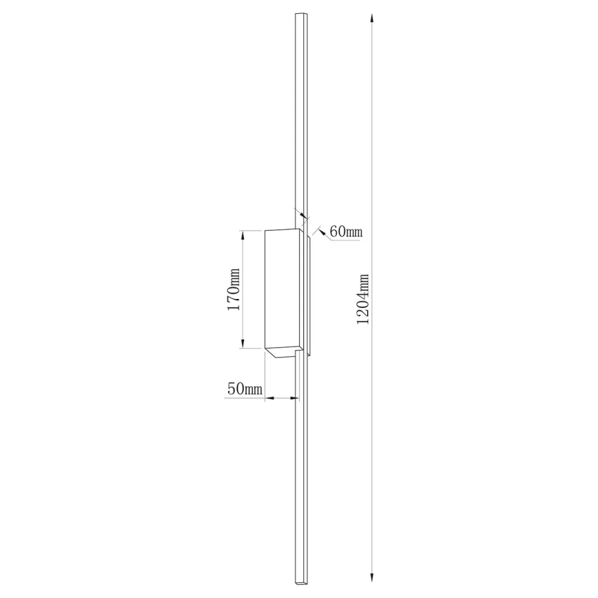 Applique murale AISHA LED 20W/230V 4000K 120 cm noir